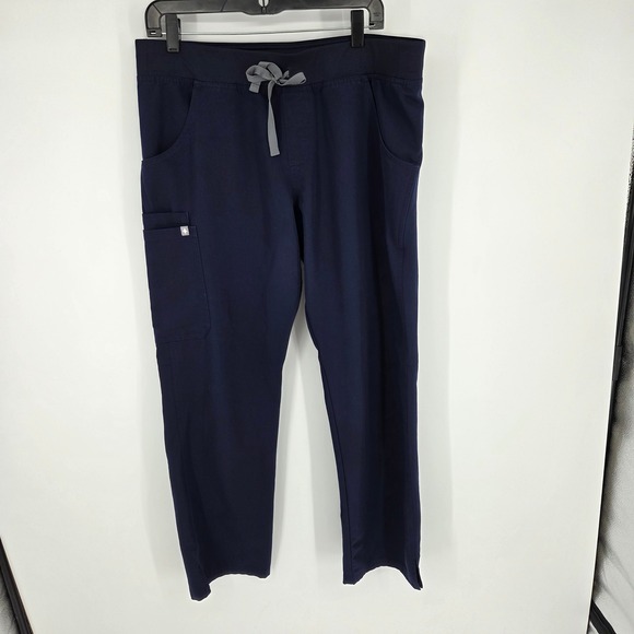 FIGS Kade Women's Large Navy Blue Scrub Pants Drawstring Elastic Waist - Picture 1 of 6